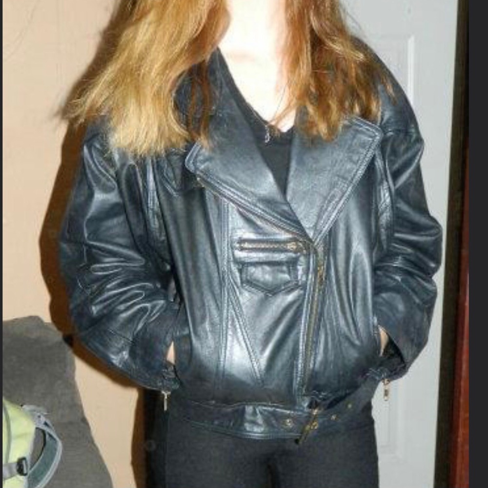 Fox Run Vintage 90’s Leather Moto Jacket Size L - Picture 6 of 7